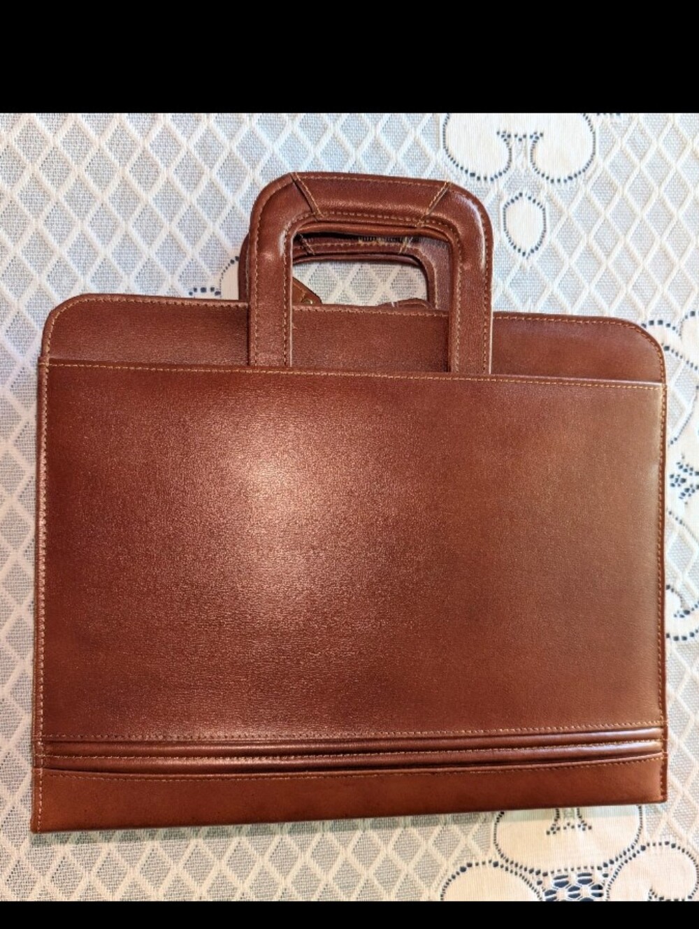 Stebco 3 Ring Binder Briefcase Leather Retractable Handle Brown Organizer - Picture 10 of 13